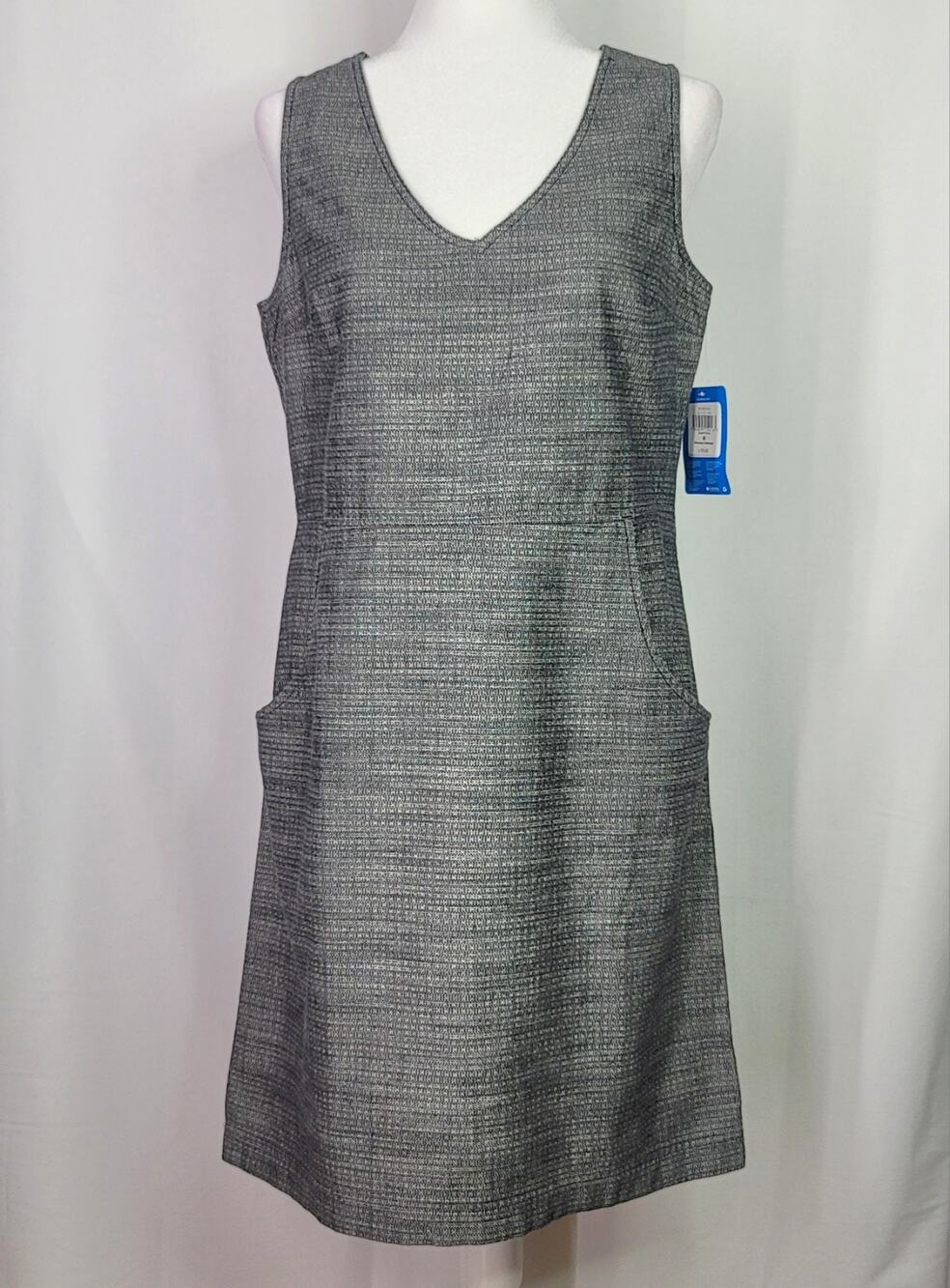 NWT Gray COLUMBIA Norgate Organic Cotton V-Neck Shift Dress Women's Size M